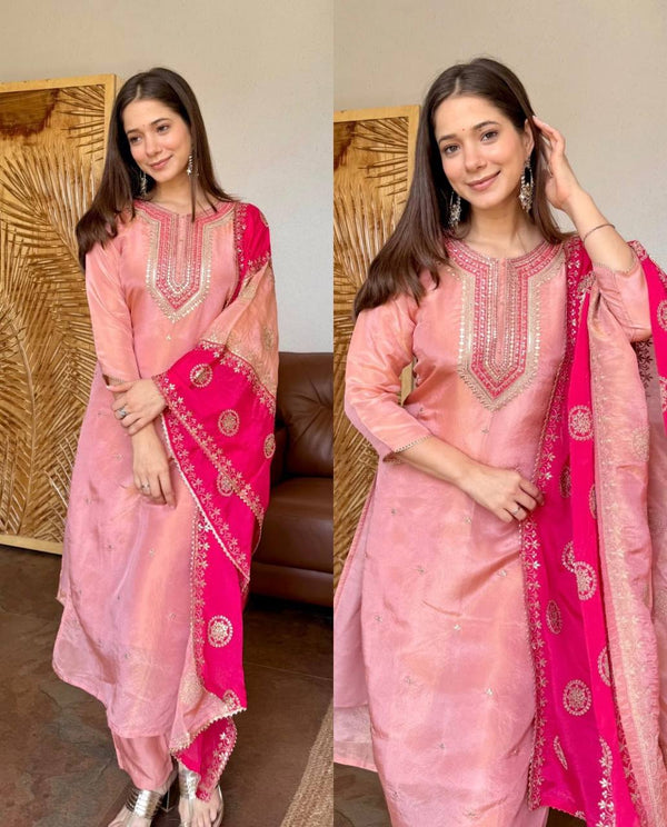 Exquisite Suit Ensemble with Stylish Dupatta