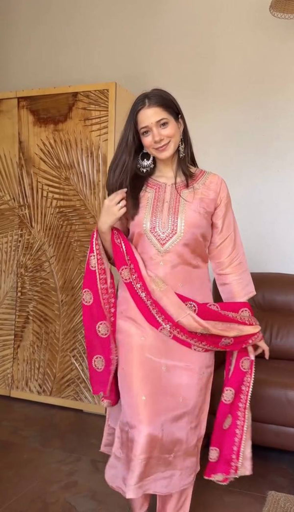 Exquisite Suit Ensemble with Stylish Dupatta