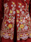 Designer Rust Embroidered Palazzo Suit Set