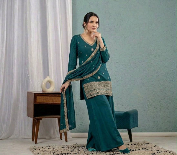 Luxury Teal Traditional Wear for Women
