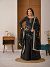 Black Traditional Top Palazzo with Dupatta
