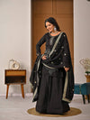 Black Traditional Top Palazzo with Dupatta