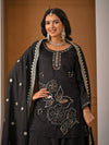 Black Traditional Top Palazzo with Dupatta