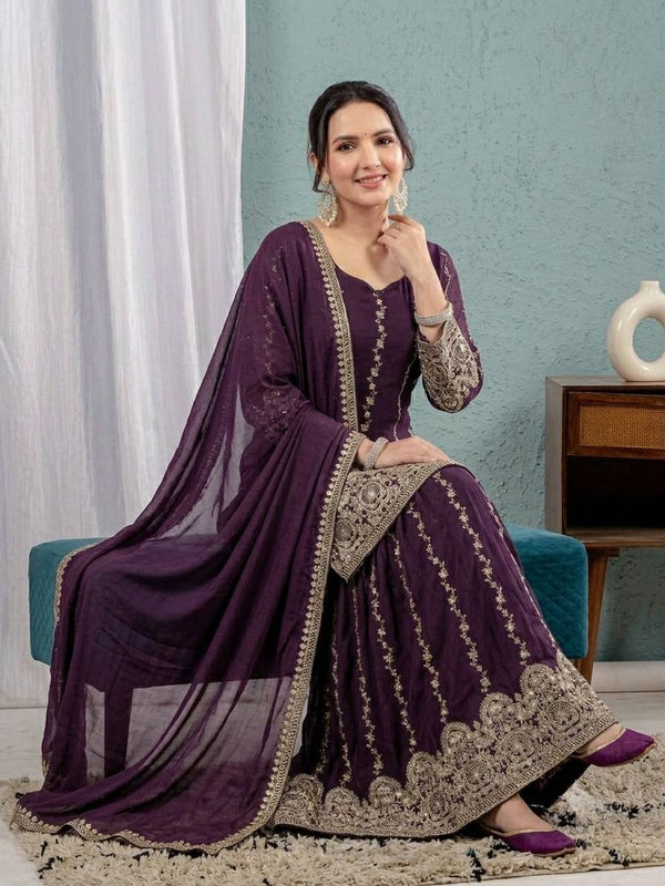 Luxury Purple Festive Ethnic Wear Set