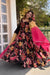 Chic Black and Pink Floral Ensemble