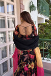 Chic Black and Pink Floral Ensemble