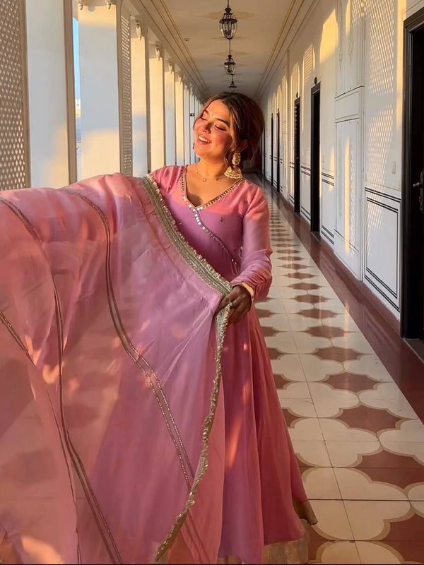 Ethnic Anarkali Ensemble with Dupatta