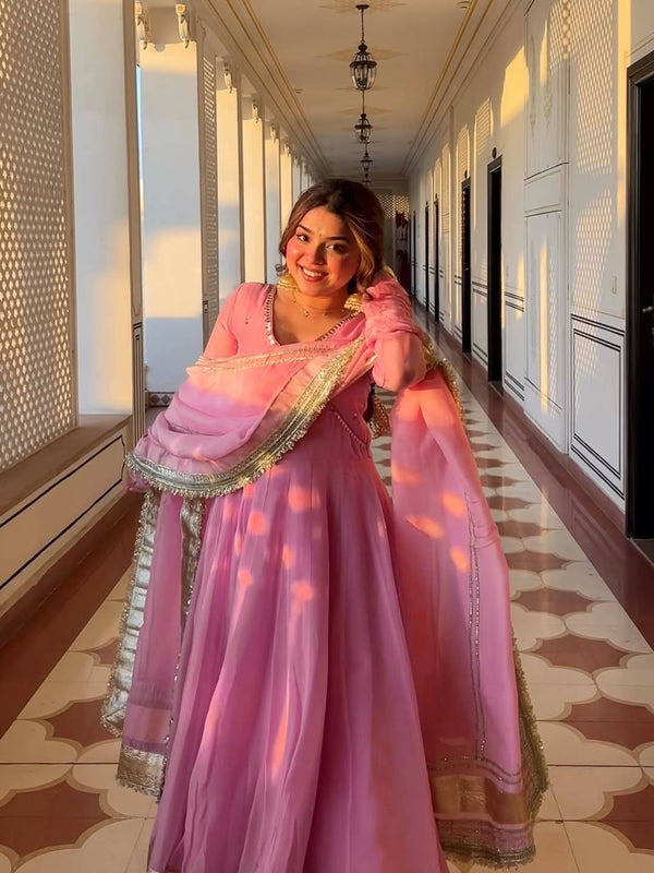 Ethnic Anarkali Ensemble with Dupatta