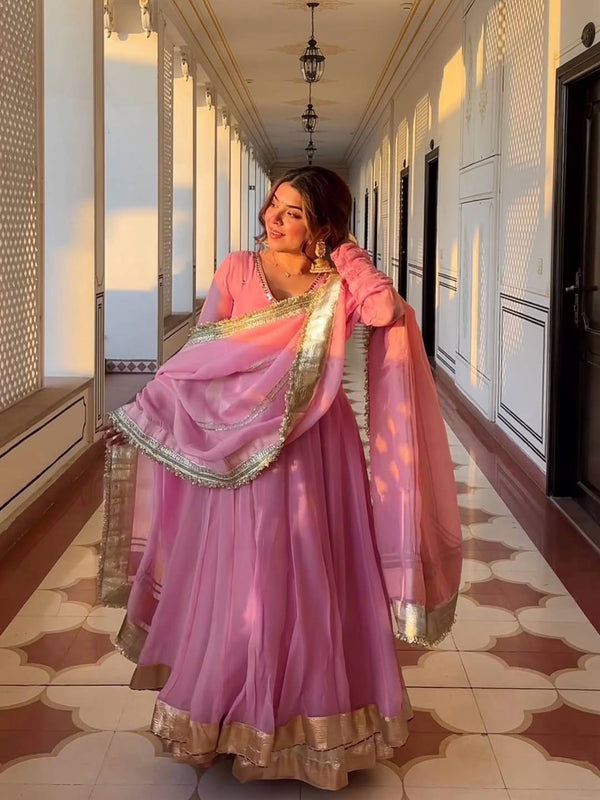 Ethnic Anarkali Ensemble with Dupatta