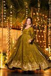 Elegance in Olive Green Attire
