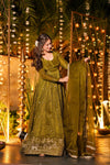 Elegance in Olive Green Attire